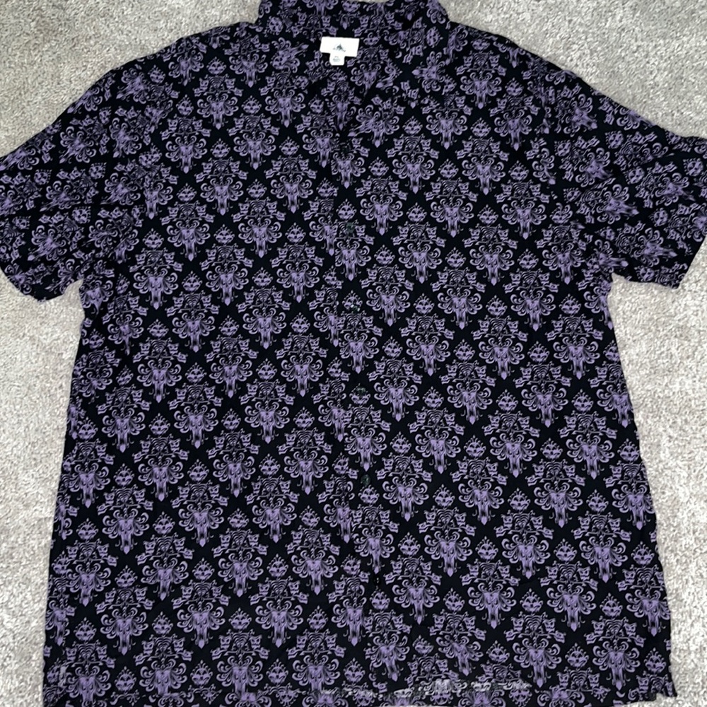 Disney parks, haunted mansion, button-down men’s shirt